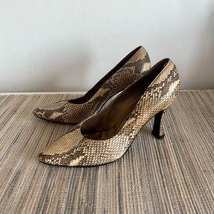 Stuart Weitzman Leather Snake Pumps